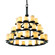 Dakota 36-Light 3-Tier Ring Chandelier (254|CNDL-8712-10-CREM-MBLK)