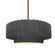 Medium Tier Pleated 1-Light Pendant (254|CER-6553-GRY-BRSS-RIGID)