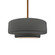 Medium Tier 1-Light Pendant (254|CER-6543-GRY-BRSS-RIGID-LED1-700)