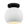 Medium Globe Semi-Flush (254|CER-6353-WTWT-MBLK)