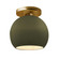 Medium Globe Semi-Flush (254|CER-6353-MGRN-BRSS-LED1-700)