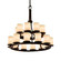Dakota 21-Light 2-Tier Ring Chandelier (254|FAB-8767-10-CREM-DBRZ)