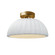 Pleated Dome Semi-Flush (254|CER-6623-WTWT-BRSS-LED1-700)