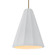 Tall Fluted 1-Light Pendant (254|CER-6607-WHT-ABRS-RIGID)