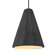 Tall Fluted 1-Light Pendant (254|CER-6607-GRY-MBLK-BKCD-LED1-700)