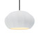 Oval Fluted 1-Light Pendant (254|CER-6605-WHT-MBLK-RIGID-LED1-700)