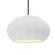 Oval Fluted 1-Light Pendant (254|CER-6605-WHT-MBLK-BKCD)