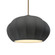 Oval Fluted 1-Light Pendant (254|CER-6605-GRY-ABRS-RIGID)