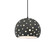 Perforated Medium Globe 1-Light Pendant (254|CER-6583-GRY-MBLK-BKCD-LED1-700)