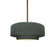 Small Tier Pleated 1-Light Pendant (254|CER-6550-PWGN-BRSS-RIGID)
