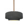 Small Tier Pleated 1-Light Pendant (254|CER-6550-GRY-BRSS-RIGID-LED1-700)