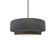 Small Tier 1-Light Pendant (254|CER-6540-GRY-BRSS-RIGID)
