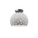 Perforated Medium Globe Semi-Flush (254|CER-6359-BIS-NCKL-LED1-700)