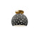 Perforated Small Globe Semi-Flush (254|CER-6357-GRY-BRSS-LED1-700)