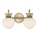Melbourne 2-Light Bathroom Vanity Light in Noble Brass (128|8-1028-2-127)