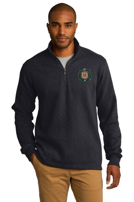 DISCOUNT-Omega Psi Phi Crest - Shield Emblem 1/4 Zip Pullover