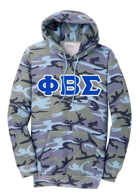 DISCOUNT-Phi Beta Sigma Camo Pullover Hooded Sweatshirt