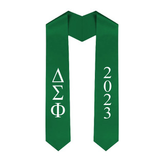 Greek Lettered Graduation Sash Stole With Year - Best Value