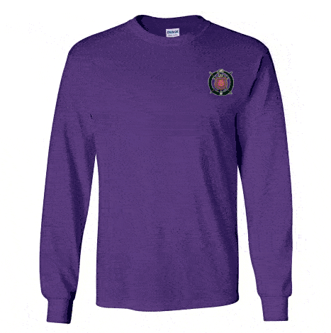 DISCOUNT-Omega Psi Phi Fraternity Crest - Shield Longsleeve Tee