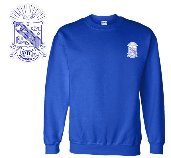 DISCOUNT-Phi Beta Sigma World Famous Crest - Shield Crewneck Sweatshirt - Best Value