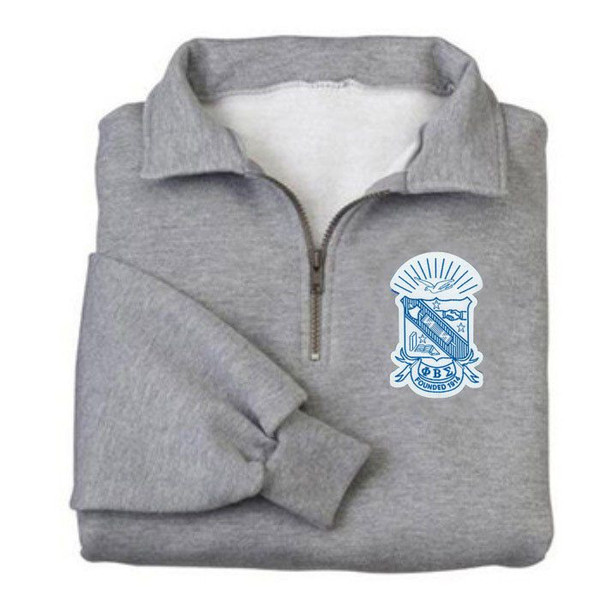 DISCOUNT-Phi Beta Sigma Emblem 1/4 Zip Pullover