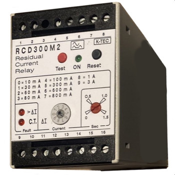 KTEC RCD300M2-120VAC CURRENT RELAY RESIDUAL 10MA-3AMP TRIP 120V 0-1.5S