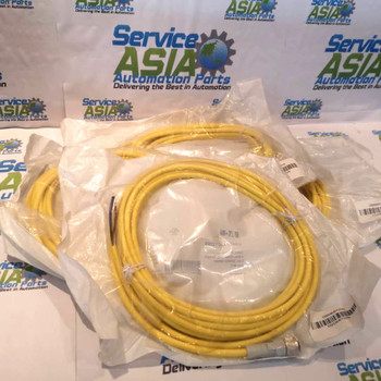 EATON CSDS4A4CY2205 - Cable, M12 axial female to pigtail, 4-pole, PVC jacket, yellow , 16.4ft/5m cable length, IP67.