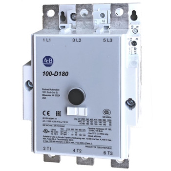 ALLEN-BRADLEY 100-D180ED11 CONTACTOR 90KW/400V ELECTRONIC COIL 110.130 V AC / 110.130 V DC 3 POLE 1 N.O. + 1 N.C. AUXILIARY CONTACTS INSTALLED