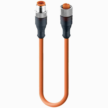 LUMBERG RST4-RKT4-07/5M 5-meter, double-ended actuator/sensor cordset with M12 male straight to female straight connectors, designed for industrial automation. It features a 4-pole, self-locking threaded joint per IEC 61076-2-101, ideal for robust, waterproof connections in harsh environments

Connector Type: M12 male straight to female straight, 4-pole, self-locking
Cable Length: 5 meters (16.4 ft)
Number of Positions/Pins: 4
Pinout (IEC Color Code): 1: Brown, 2: White, 3: Blue, 4: Black
Cable Material: PVC (yellow jacket), CuSn contacts (gold over nickel-plated), CuZn coupling nut (nickel-plated), FKM O-ring (female end)
Cable Gauge: 22 AWG (0.34 mm²)
Outer Diameter: 4.8 mm (0.190 in)
Current Rating: 4 A
Voltage Rating: 250 V
Degree of Protection: IP67 / NEMA 6P
Operating Temperature: -40°C to +90°C (-40°F to +194°F)
Standards: IEC 61076-2-101, RoHS compliant
Applications: Industrial sensors, actuators, automation, fieldbus systems