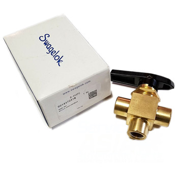 SWAGELOK B-44XF6 BRASS 1-PIECE 40 SERIES 3-WAY BALL VALVE 1.5 CV 3/8 IN. FNPT