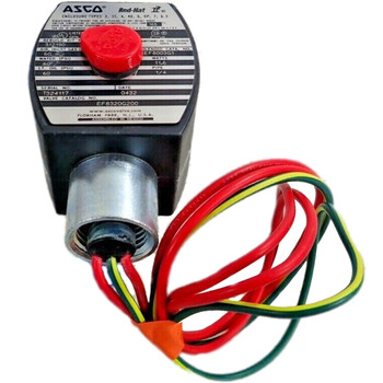 ASCO EF8320G200 - (120v 60Hz) 120/60 110/50 ASCO 3/2 Series 8320 General Service Solenoid Valve. ASCO 3/2 Series 8320 Direct Acting Explosionproof Solenoid Valve, 3-way, universal, SS body, 1/4FPT x 3/32in orifice, 0.12 Cv, Buna-N, 100psid max@200 F air/water/lt oil, 17.1W, coil class F, Use Rebuild Kit 312189-ASCO