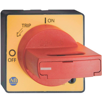 ALLEN-BRADLEY 140M-C-DRY66 DOOR COUPLING HANDLE TO BULLETIN 140M-C -D -F - CIRCUIT BREAKERS RED / YELLOW