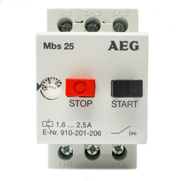 AEG MBS-25-H (910-201-206) STARTER MANUAL 1.6-2.5AMP O/L 3PH