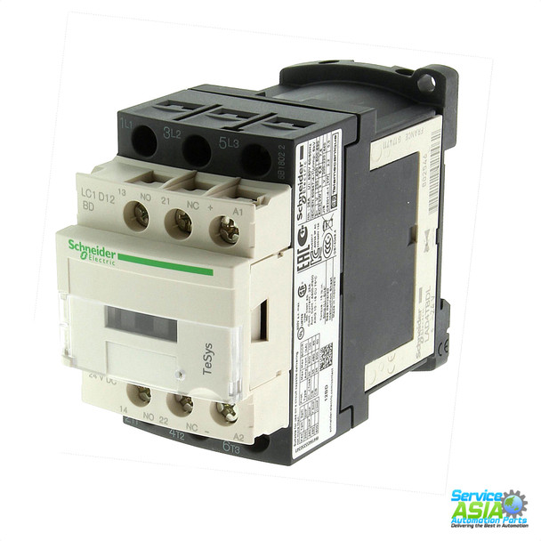 SCHNEIDER ELECTRIC LC1D12BD TeSys D contactor - 3P(3 NO) - AC-3 - <= 440 V 12 A - 24 V DC coil