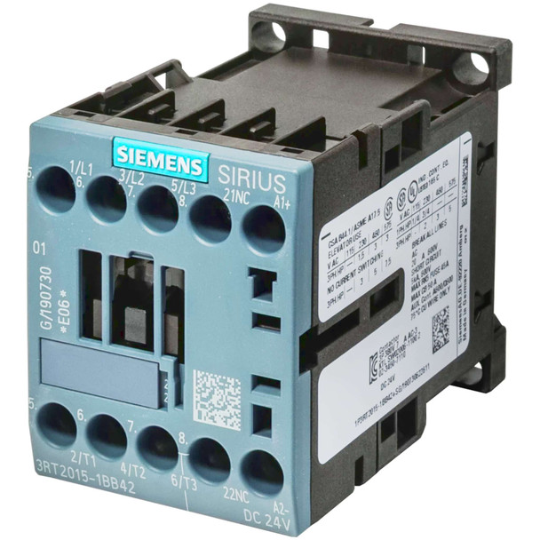 SIEMENS 3RT2015-1BB42 3 POLE POWER CONTACTOR