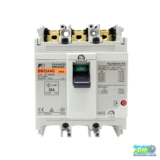 FUJI BW23AAG-3P030 Circuit Breaker Hydraulic Magnetic 3Pole 30A 500VAC