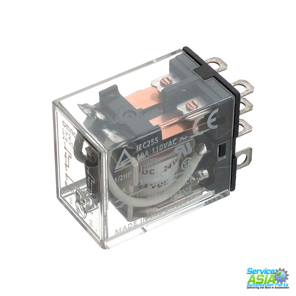 OMRON LY2-24VDC POWER RELAY, DPDT, 24VDC, 10A, PLUG IN RELAY