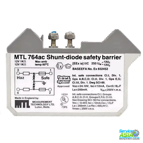 MEASUREMENT TECHNOLOGY LTD MTL-764AC SAFETY BARRIER SHUNT DIODE