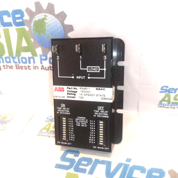 ABB RS4B11 TIME DELAY RELAY ON-OFF 10AMP 120VAC