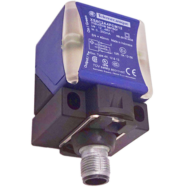 SCHNEIDER ELECTRIC XS8C2A4PCM12 Inductive Block-Style Proximity Sensor