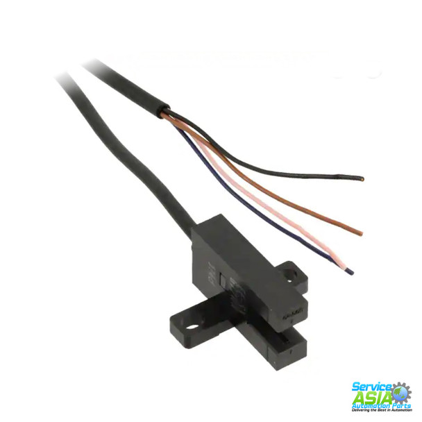 OMRON EE-SX672-WR 1M SLOT TYPE PHOTOMICROSENSOR, Non-modulated Through-beam type, Grooved Type (T-shaped) Appearance (Slot center 7 mm), Pre-wired models (1m), Sensing distance 5 mm, Dark-ON/Light-ON (selectable), NPN Open collector output