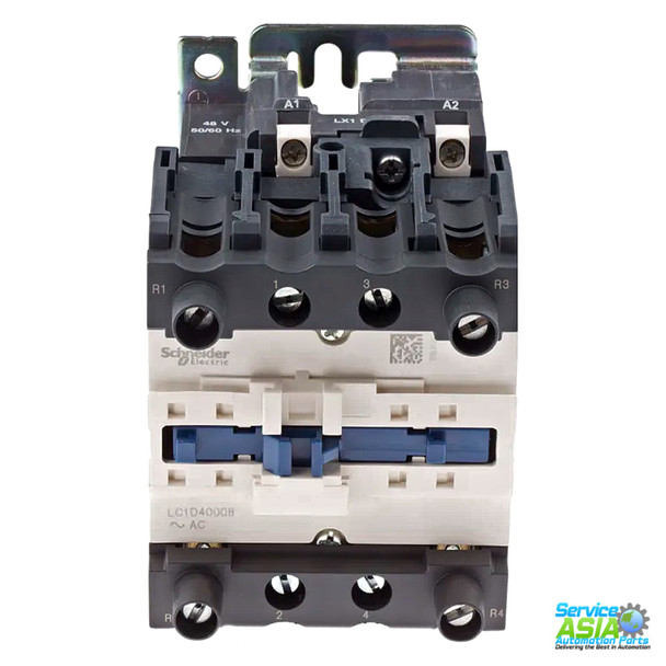 SCHNEIDER ELECTRIC LC1-D40008-E7 4 Pole Contactor - 60 A, 48 V ac Coil, TeSys D, 2NO/2NC