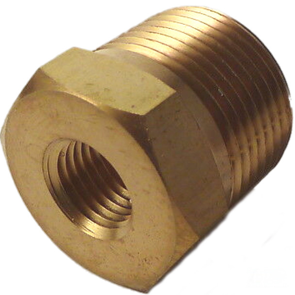 SWAGELOK B-12-RB-4 Brass Pipe Fitting, Reducing Bushing, 3/4 in. Male NPT x 1/4 in. Female NPT