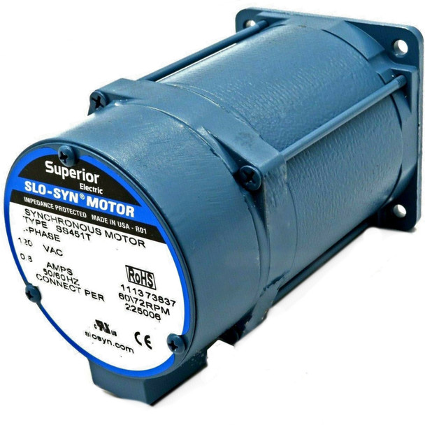 DANAHER MOTION SS451T STEPPER MOTOR .8AMP 120VAC 1PHASE 60/72RPM 50/60HZ