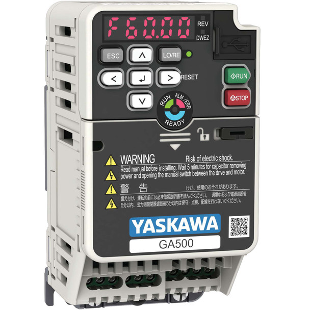 YASKAWA GA50U2021ABA GA500 INDUSTRIAL AC MICRODRIVE MODEL# GA50U2021ABA 3/PH 240V 7.5 HP 21 AMPS ND 17.6 AMPS HD