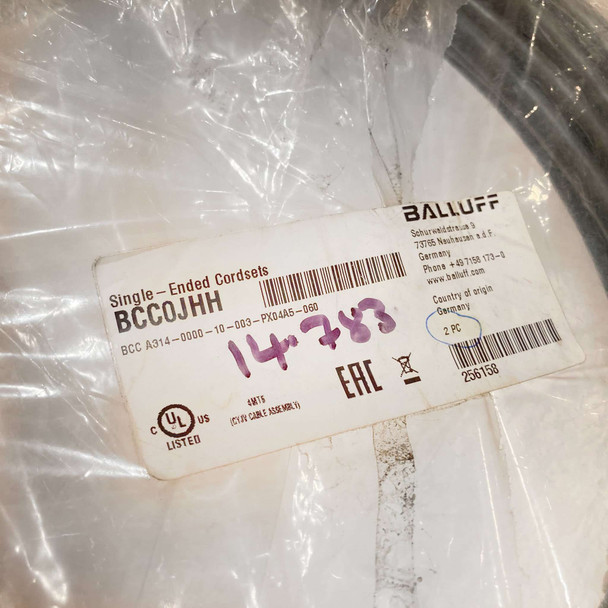 BALLUFF BCC0JHH SINGLE-ENDED CORDSET 6m (BCC A314-0000-10-003-PX04A5-060) (PACK OF Qty. 2)