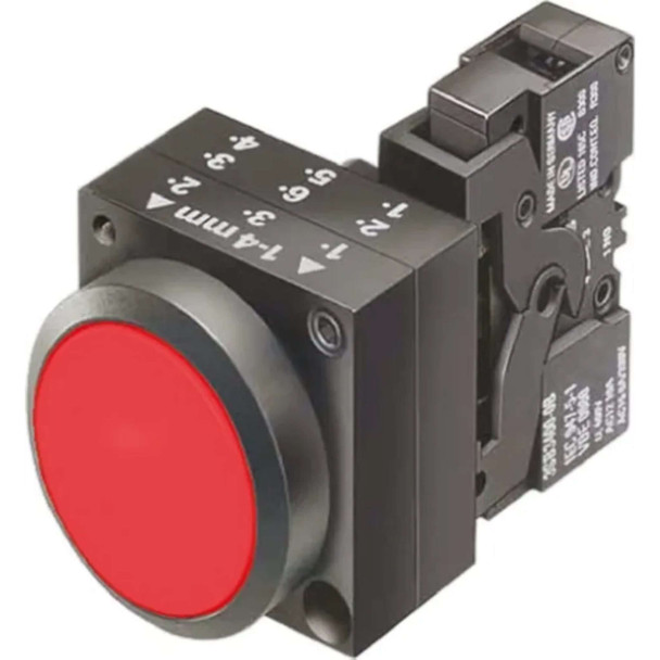 SIEMENS 3SB3247-0AA21 RED MOMENTARY PUSHBUTTON OPERATOR 22mm