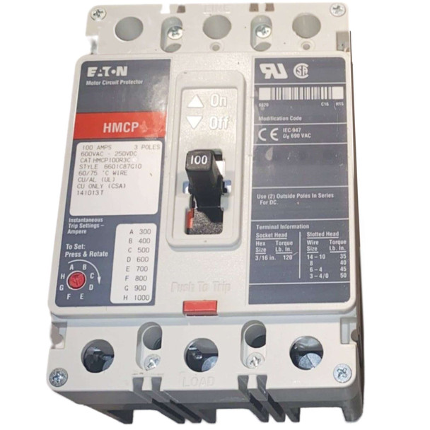 EATON HMCP 100R3C HMCP C-SERIES MOLDED CASE CIRCUIT BREAKER 3-POLE