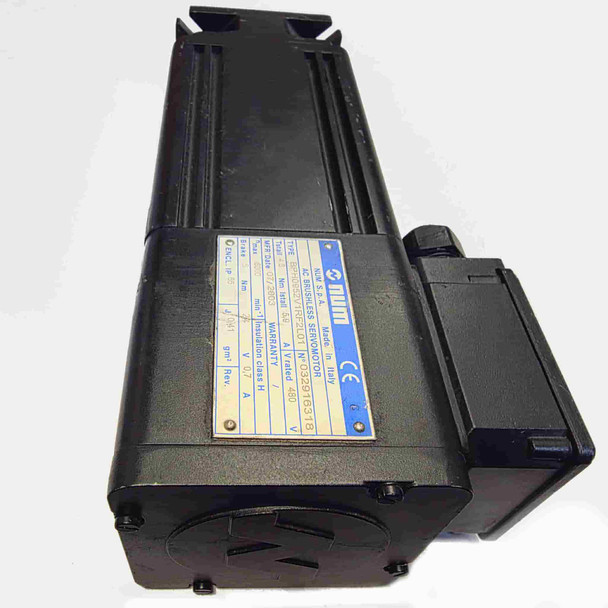 NUM S.P.A BPH0952V1RF2L01 brushless servo motor from NUM's BPH series, designed for high-precision industrial applications such as CNC machinery and automation systems. It features a compact, robust design with high torque density and low inertia for fast dynamic response. The motor includes a resolver for precise position feedback and is optimized for use with NUM's digital servo drives