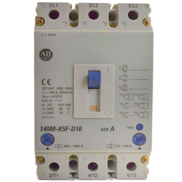ALLEN-BRADLEY 140M-K5F-D16 MOLDED CASE CIRCUIT BREAKER
